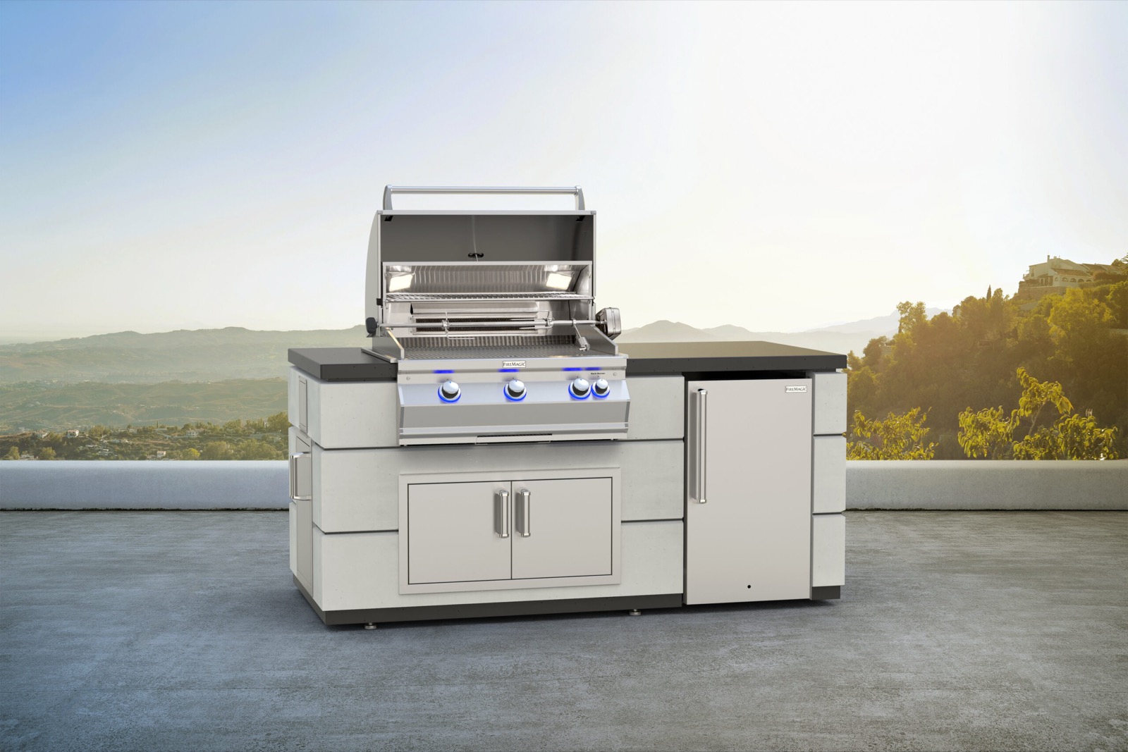Built-in outdoor BBQ island