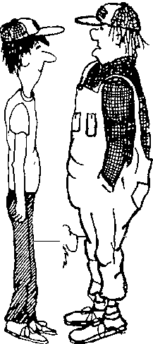 Rufus and Leakin, the comic roofing duo, watching the AI work